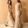 Champagne One-Shoulder Draped Dress