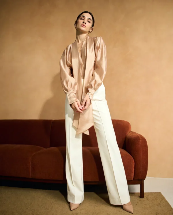 Design 6 + Design 11(1) Asymmetric Ivory Tailored Trousers