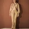 Soft Gold Draped Front Skirt