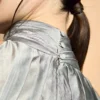 Silver High-Neck Bow Mermaid Gown